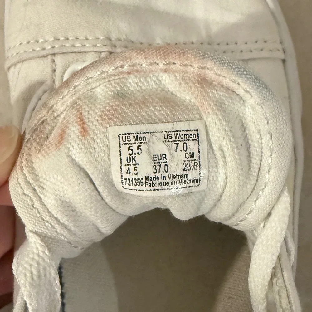 Vans‎ Old Skool Platform White Canvas Sneakers US Women 7